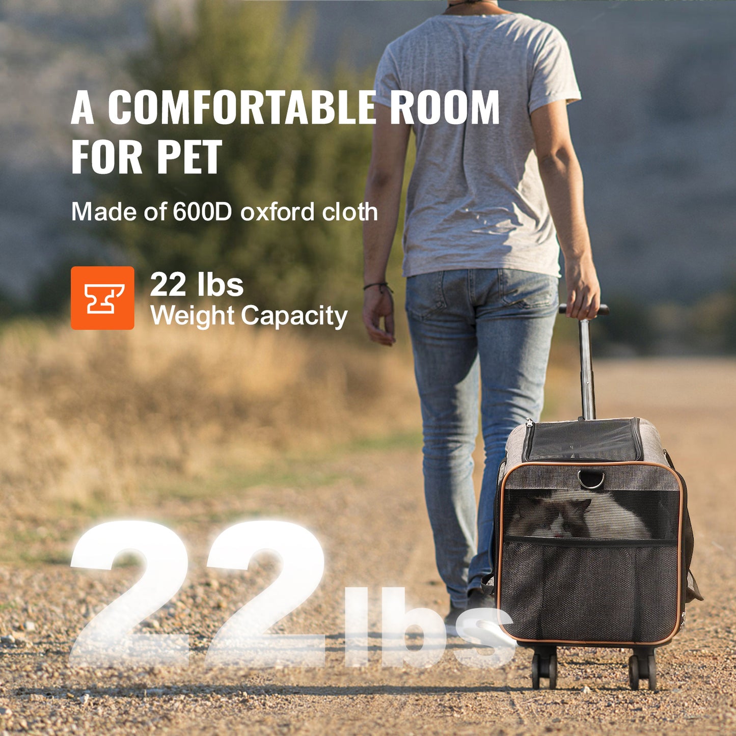 "Travel in Style and Comfort—VEVOR Cat Carrier with Wheels for Your Furry Companion!"