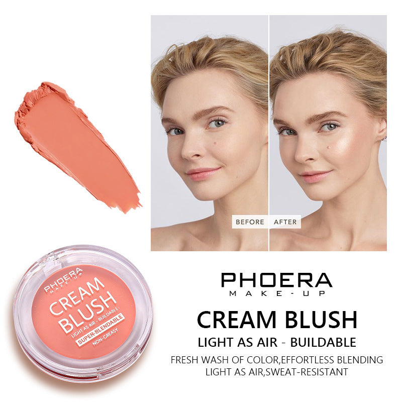 Answer "Glow Effortlessly—PHOERA Light and Brightening Blush Cream for Radiant, Youthful Cheeks!"