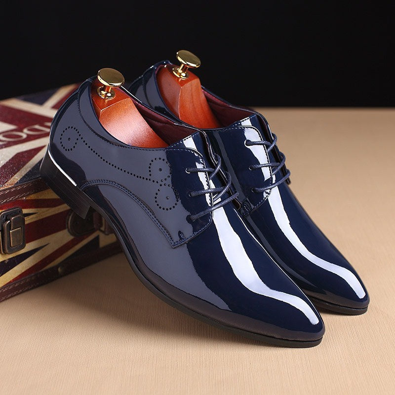 "Step Up Your Style: Sleek Black Leather Slip-On Shoes for the Modern Man"