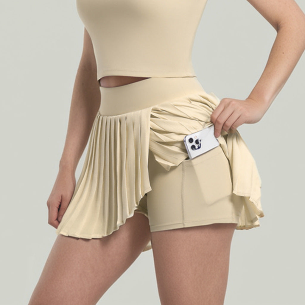 "Ace Your Fitness Game: Pleated Tennis Skirt for Active Women"