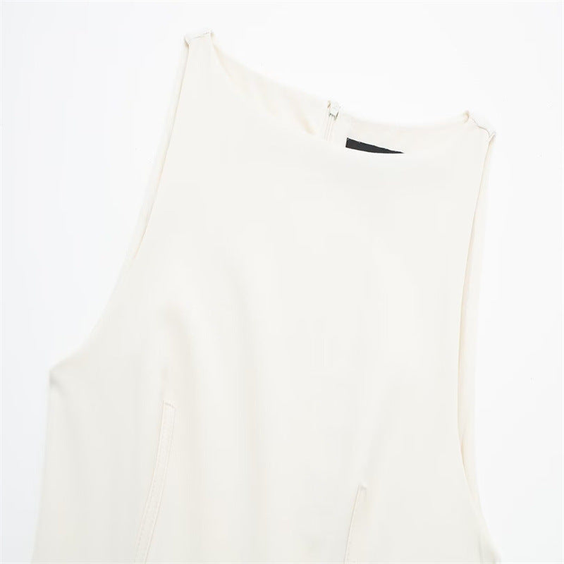 : "Elevate Your Style: Unleash the Power of Our High-Grade Sleeveless Vest Dress!"