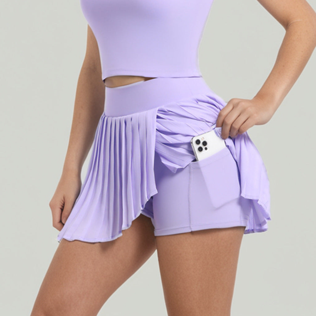 "Ace Your Fitness Game: Pleated Tennis Skirt for Active Women"