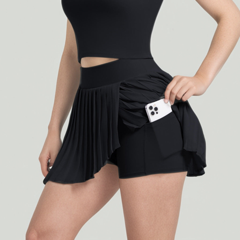 "Ace Your Fitness Game: Pleated Tennis Skirt for Active Women"