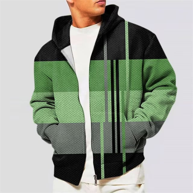 3d Printing Cardigan Zipper Men's Hooded Sweater