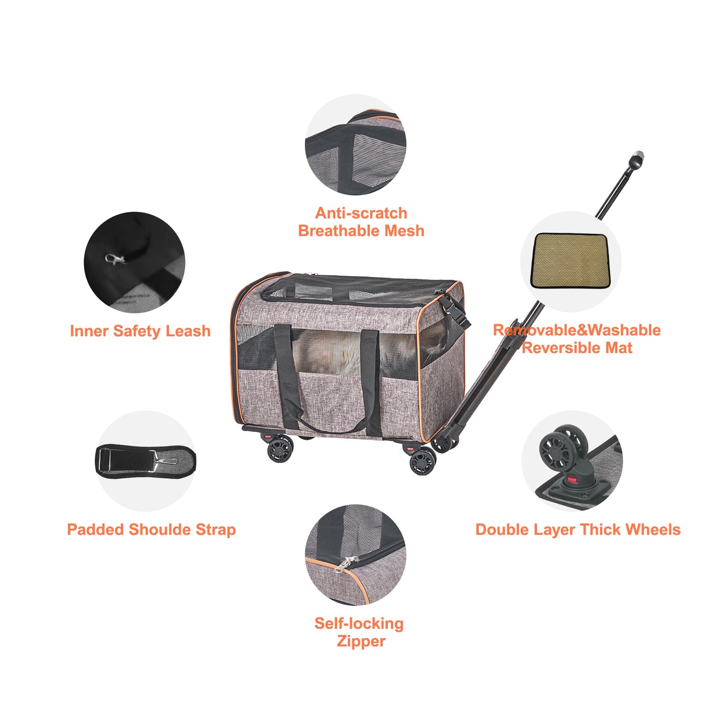 "Travel in Style and Comfort—VEVOR Cat Carrier with Wheels for Your Furry Companion!"