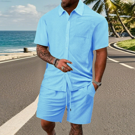 "Elevate Your Casual Style: Unwind in Comfort with Our Solid Color Suit!"