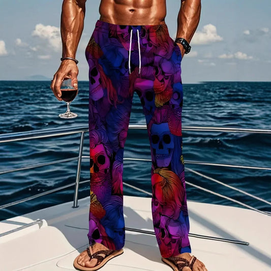 "Step Up Your Comfort Game: Digital Printing Casual Elastic Pants for Men"
