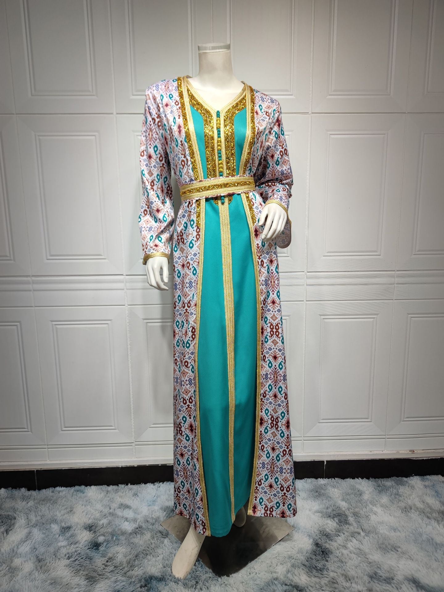 Muslim Clothing Saudi Dubai Women's Robe Two-piece Set