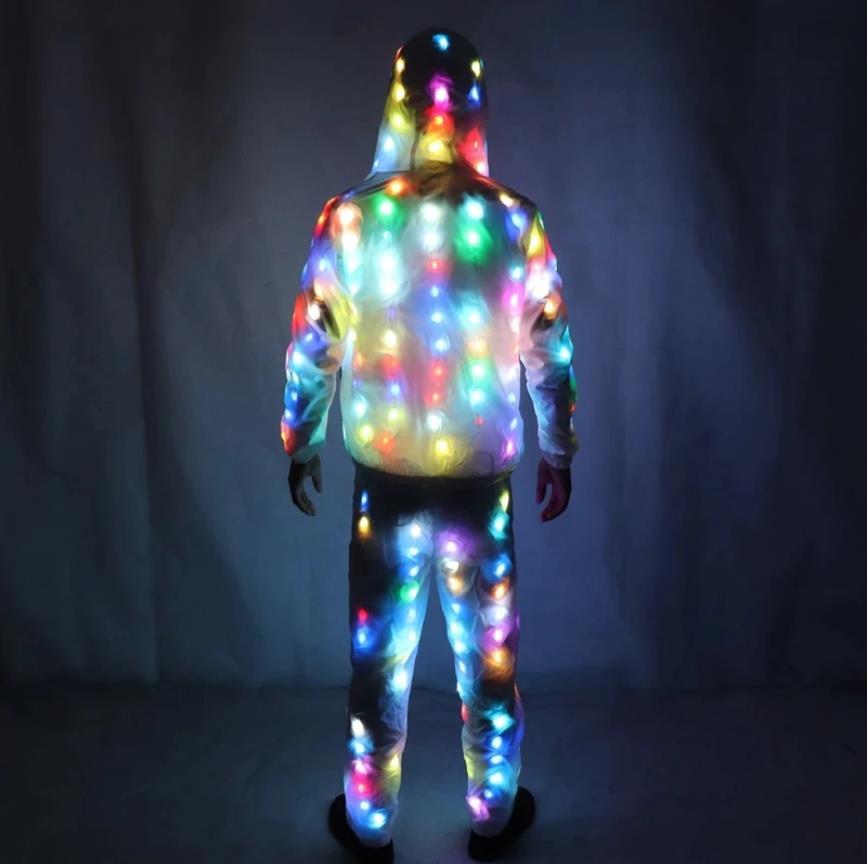 Men LED Luminous Clothes Colorful Jacket