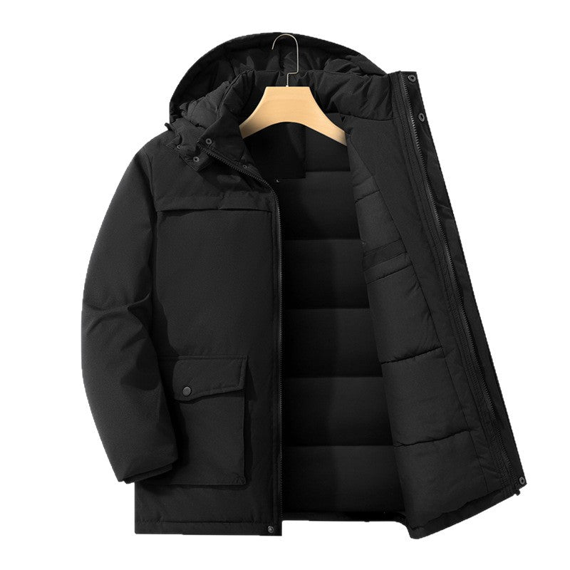 Thickened Men's Jacket With Detachable Hood